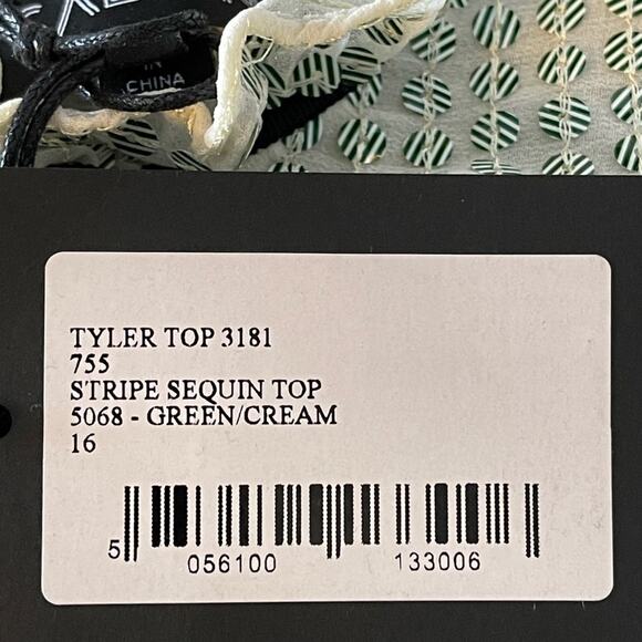 Saloni Tyler Green Sequin Long Sleeve Blouse  Size 12 NWT - Picture 14 of 16